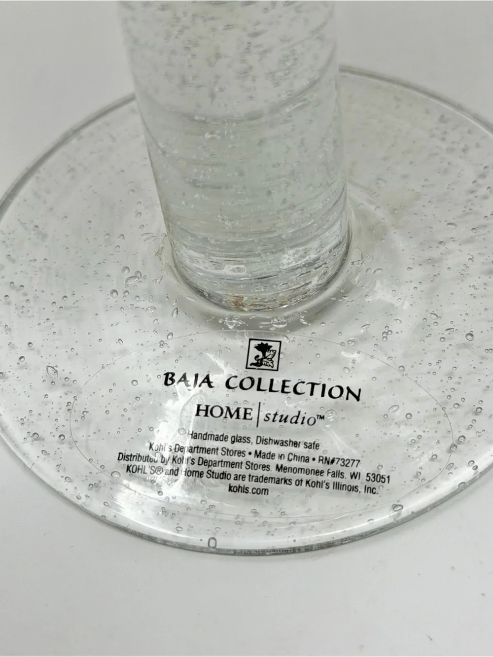 Hand Blown Confetti Glass Stemware Set of 4 Home Studio Baja Collection